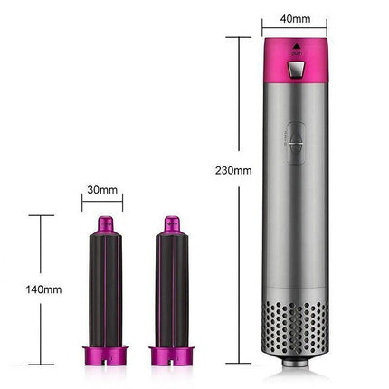 5 IN 1 Hair Dryer Brush Hot Comb Air Volumizer Curler Straightener Curling Style - Aimall