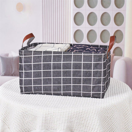 2pcs Foldable Cotton Linen Storage Baskets Home Organizer Box Office Supplies