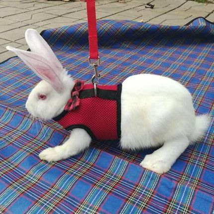 Rabbit Vest Harness Leash Lead Small Animal Pet Mesh Hamster Bunny Traction Rope S - Aimall