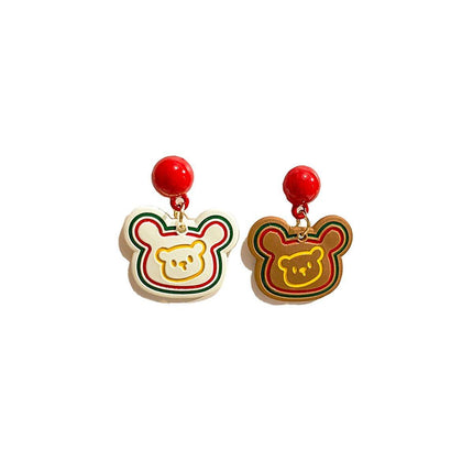 Cute Cartoon Asymmetrical Stud Earrings Fun Fashion Jewelry for Daily Outfits