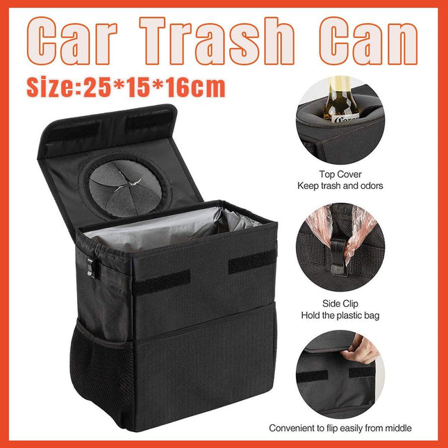 Collapsible Car Wastebasket Storage Box Portable Car Trash Bin for Vehicle Use