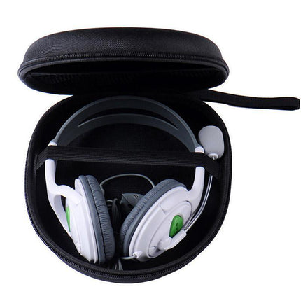 Earphone Case Headset Hard Carrying Box Headphone Storage Bag Black Universal - Aimall