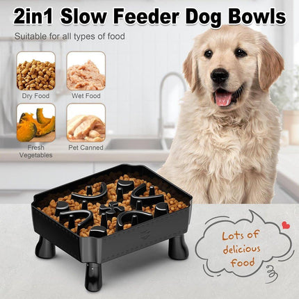 Pet Slow Feeder Bowl Removable Large Capacity Dog Cat Feeding Bowl Anti Slip