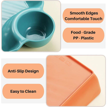 8X Large Square Dumpling Plate with Vinegar Dish PP Tray Tableware Dinner Plate