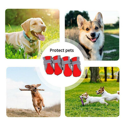 4PCS M Size Anti Slip Waterproof Protective Dog Shoes Rain Boots Pet Socks Booties - Aimall