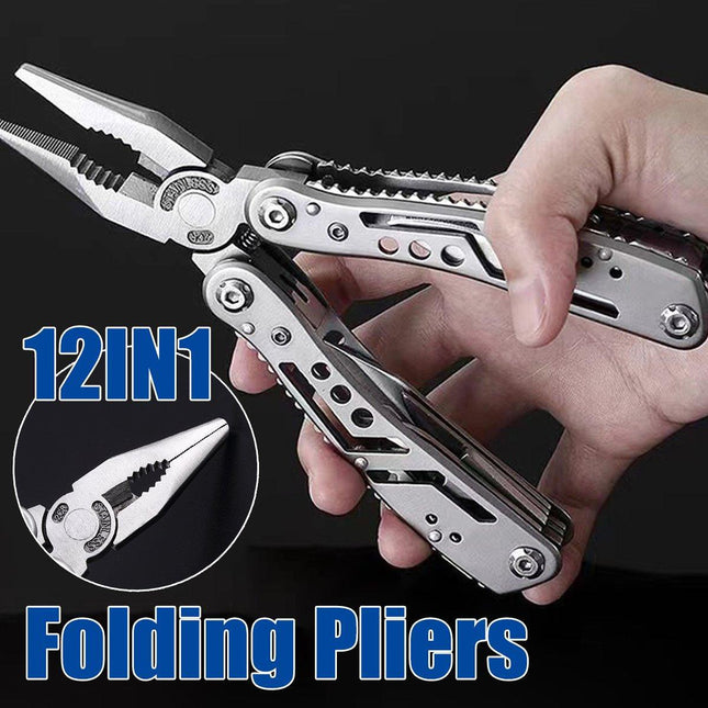 Outdoor Camping Multifunctional Folding Pliers Knife Tool Survival Gear Kit