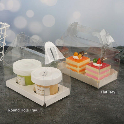25pcs Transparent Portable Baking Box for Lasagna Mousse Cake Western Point Food