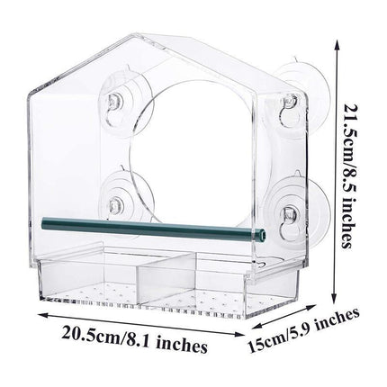 Large Window Bird Feeder Strong Suction Cups Superior Design Lifetime Guarantee - Aimall