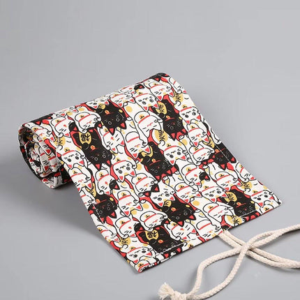 48/72 Hole Canvas Roll Pen Bag Pencil Case for Colored Pencils and Sketch Tools