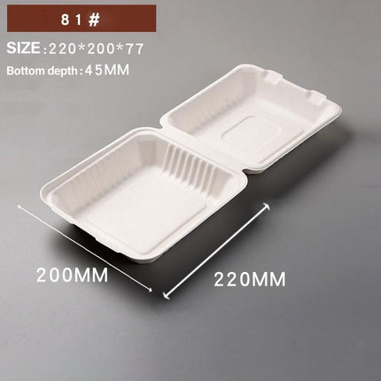 200/250PCS Biodegradable Compostable Ecofriendly Disposable Clamshell Food Box - Aimall