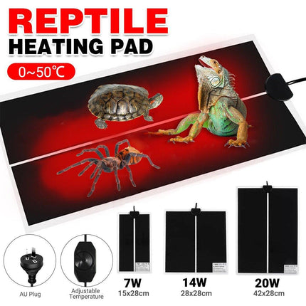 Reptile Heating Mat Pad Electric Heater Warmer for Crab Frog Lizard Pet Care - Aimall