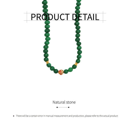 Green Natural Stone Beaded Necklace Beauty Handmade Women Simple Healing Reiki