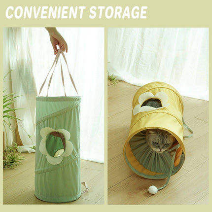 Folding Spiral Cat Tunnel Toy Interactive Pet Tunnel for Cats and Kittens Play