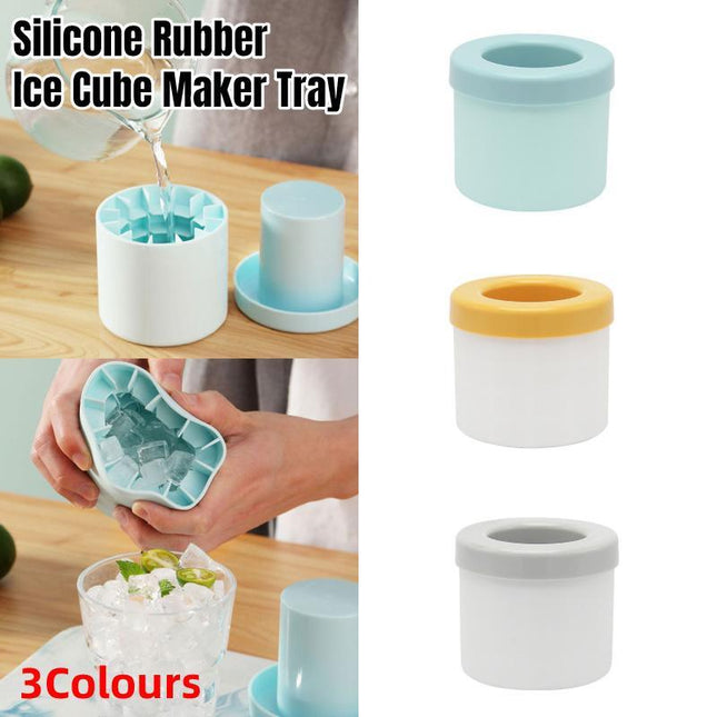 Silicone Ice Cube Tray Mould Ice Box Compartment Bucket for Easy Ice Making