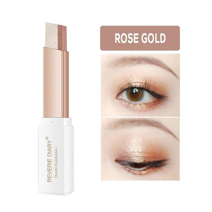 Glitter Double Colour Gradient Eyeshadow Stick Two Tone Eye Shadow Pen Cosmetics - Aimall