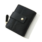 Stylish Women Short Wallet Multi-card Money Clip Zipper Two-Fold Purse Leather