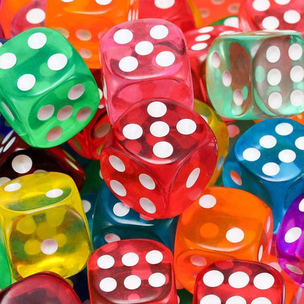 12-48PCS 6 Sided Games Dice Transparent Coloured Game Play Toy Bulk Board Game - Aimall