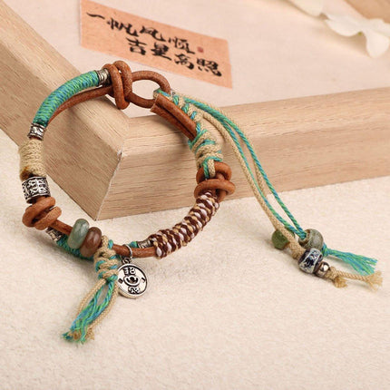 Boho Vintage Braided Fringe String Bracelet for Women Fashion Jewelry Gift