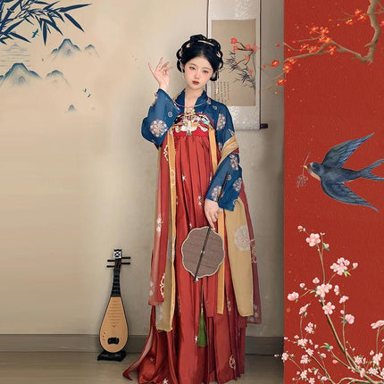 Hanfu Women Chinese Style Ancient Costume Spring Waist Skirt Festival Clothing - Aimall