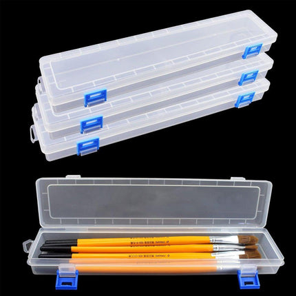 10PCS Clear Brush Storage Box for Gouache Watercolor Oil Painting Pen Holder Box