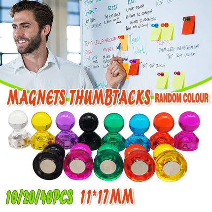10-40x Magnets Push Pin Thumbtacks Magnets Fridge Whiteboard Magnets Office Home - Aimall