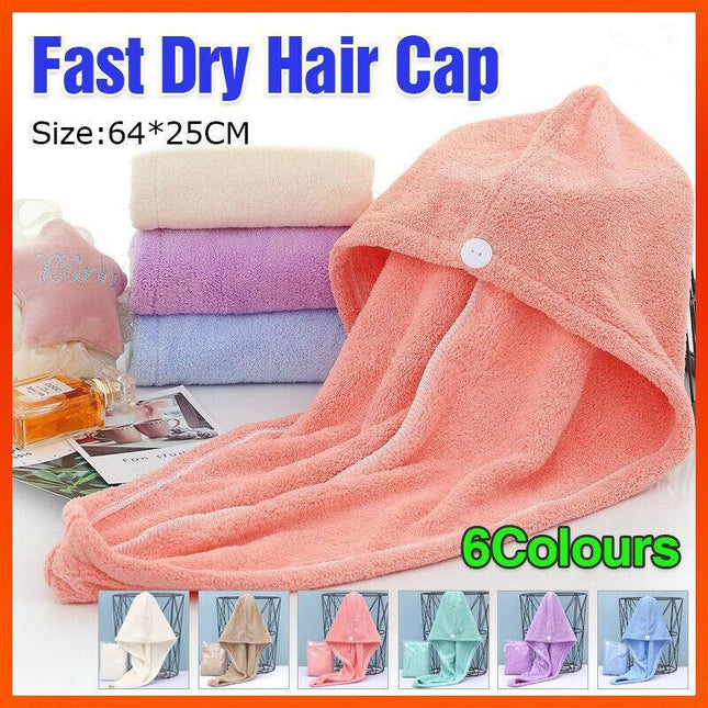 Fast Dry Hair Cap Wrap Towel Quick Drying Turban Bath Head Magic Wrap Hat Spa AU - Aimall