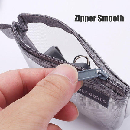 Mini Mesh Zipper Bags Storage Pouch Coin Purse ID Credit Card Holder Organizer - Aimall
