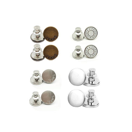 8X Button Pins For Jeans Pants No Sew Instant Adjustable Jean Button Replacement - Aimall