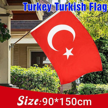 Large Turkey Turkish Flag Heavy Duty Outdoor 90 X 150 CM - 3ft x 5ft - Aimall