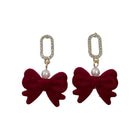Red Flower Heart Zircon Earring Stud Wedding Party Drop Dangle Jewelry Christmas - Aimall
