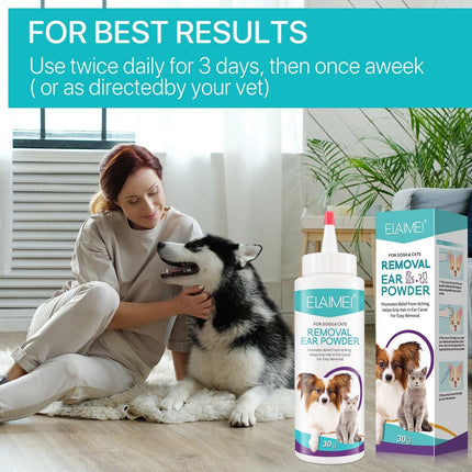 Pet Ear Cleaner Powder for Dogs Cats Grooming Odor Remover Fresh Ear Wash