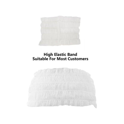 100 Beauty Salon Care Non-woven Hair Band White Edge Band Disposable Hair Net