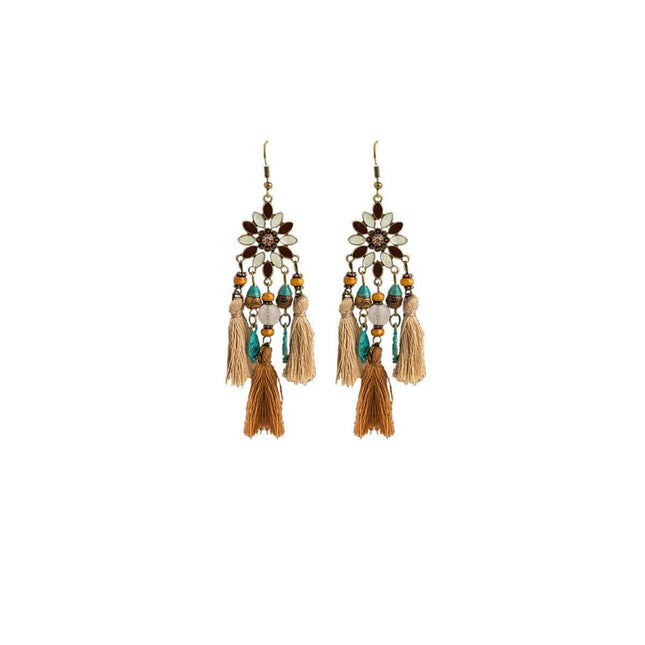 Chic Bohemian Dreamcatcher Tassel Earrings Geometric Design Women Jewelry