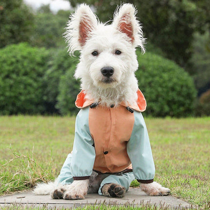 Waterproof Four Foot Dog Raincoat for Small Medium Large Dogs Pet Rainy Day Coat