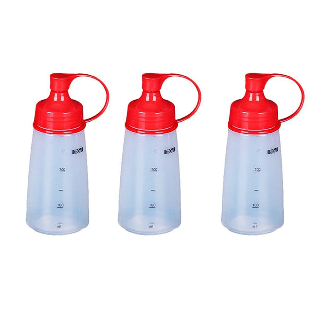 5PCS 300ml Wide Mouth Sauce Squeeze Bottle Large Capacity Plastic Dispenser Set