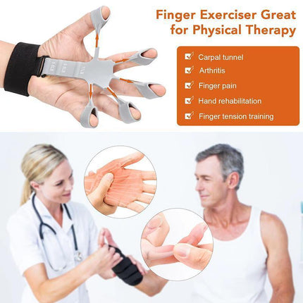 Finger Exerciser Strength Gripper Forearm Trainer Hand Grip Strengthener Therapy - Aimall