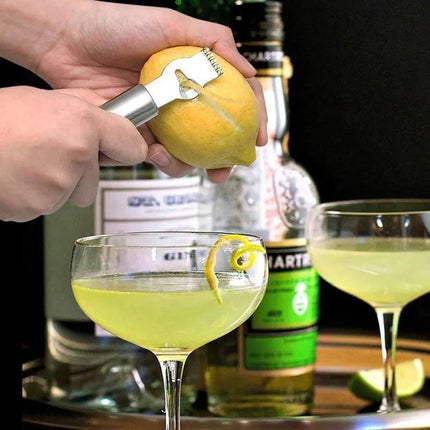 Lemon Zester Grater Knife Tool Stainless Steel with Channel Garnish Citrus Lime - Aimall