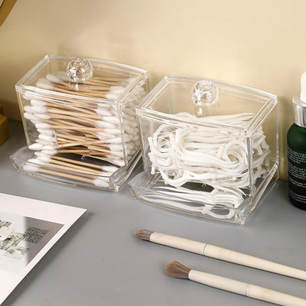 Cosmetic Cotton Swab Organizer MakeupBox Container Case Clear Acrylic Bud Holder
