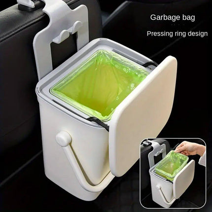 Car Waste Bin Wall Mounted In-Car Garbage Organiser Vehicle Trash Can Holder