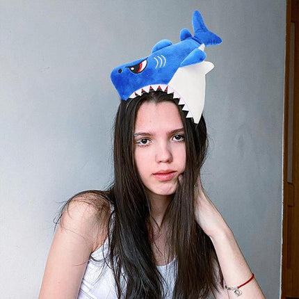 2pcs Blue Shark Cartoon Hairbands Face Washing Headband for Hair Accessories