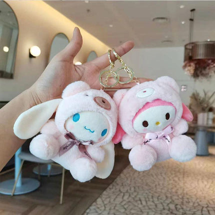 My Melody Cute Plush Doll Car KeyChain Backpack Small Pendant Stuffed Toy Gift AU - Aimall