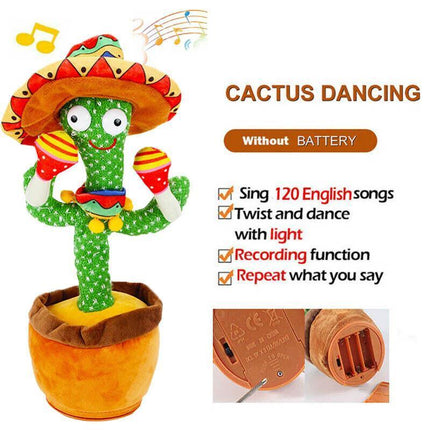 Talking Toy Dancing Cactus Doll Speak Talk Sound Record Repeat Kawaii Funny Toy - Aimall