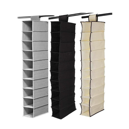 10 Tier Clothes Organiser Wardrobe Hanging Storage Closet Shoes Hanger Bag AU - Aimall