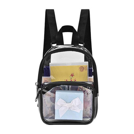 Transparent Backpack Bag Clear PVC Travel Shoulder Bag School Bag Strap Book Bag - Aimall
