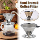 Stainless Steel Double Layer Hand Coffee Filter 600 Mesh Paper-Free Tea Funnel