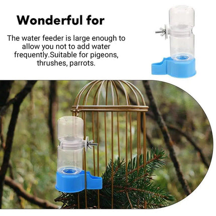 Pet Bird Waterer Automatic Water Feeder Adapter Parrots Cage Drinker Parrots