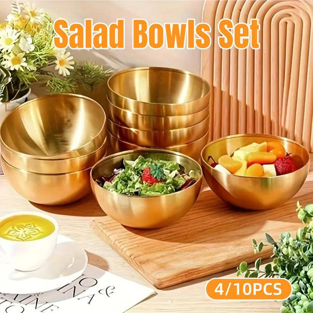 4/10pcs Salad Bowl Mixed Rice Bowl Set for Serving Soup and Salad Kitchenware