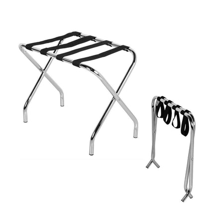 Stainless Steel Foldable Luggage Rack Hotel Room Portable Shelf Suitcase Holder