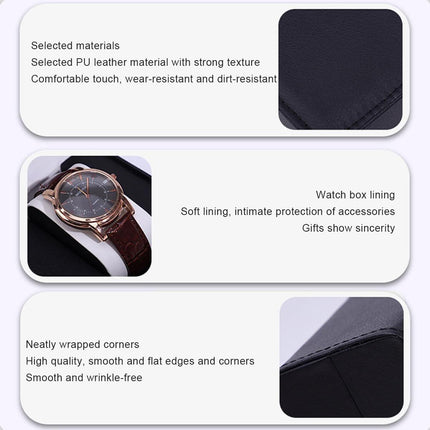 4pcs Flip Watch Boxes Elegant Watch Organiser Storage Case Gift Packaging Box