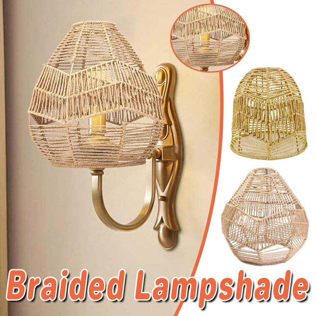 Chinese Style Imitation Rattan Lampshade DIY Weaving Lamp for Home Decor
